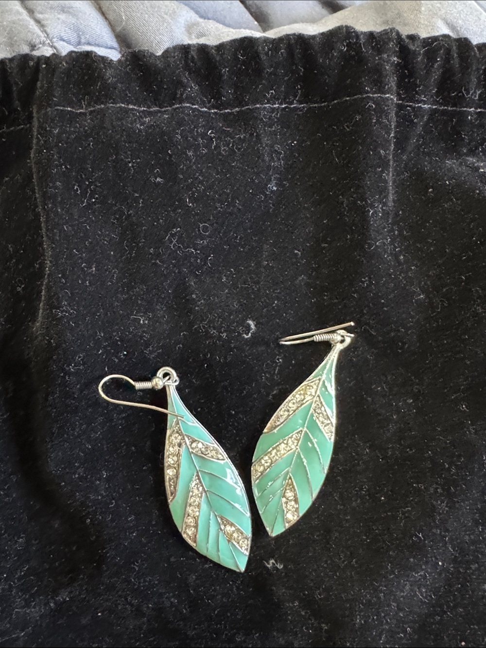 Turquoise Leaf Drop Earrings - Women's Jewelry